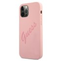 Guess GUHCP12MLSVSPI iPhone 12/12 Pro 6,1" różowy/pink hardcase Script Vintage