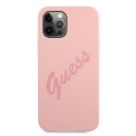 Guess GUHCP12MLSVSPI iPhone 12/12 Pro 6,1" różowy/pink hardcase Script Vintage