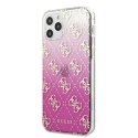 Guess GUHCP12MPCU4GGPI iPhone 12/12 Pro 6,1" różowy/pink hardcase 4G Gradient