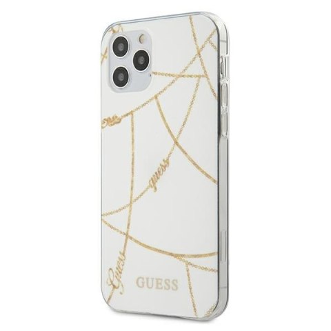 Guess GUHCP12MPCUCHWH iPhone 12/12 Pro 6,1" biały/white hardcase Gold Chain Collection