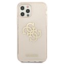 Guess GUHCP12MPCUGL4GGO iPhone 12/12 Pro 6,1" złoty/gold hard case Glitter 4G Big Logo