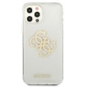 Guess GUHCP12MPCUGL4GTR iPhone 12/12 Pro 6,1" transparent hard case Glitter 4G Big Logo