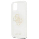 Guess GUHCP12MPCUGL4GTR iPhone 12/12 Pro 6,1" transparent hard case Glitter 4G Big Logo