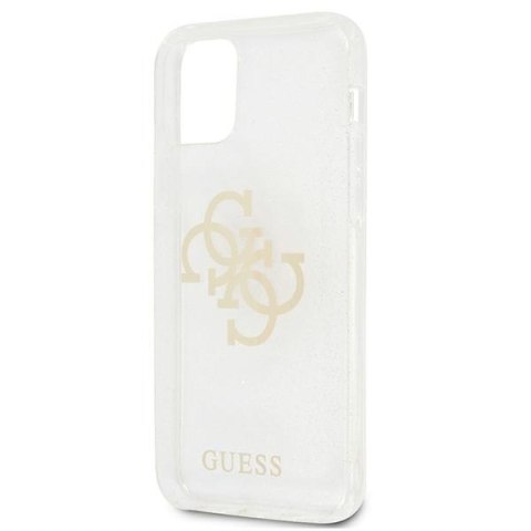 Guess GUHCP12MPCUGL4GTR iPhone 12/12 Pro 6,1" transparent hard case Glitter 4G Big Logo