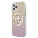 Guess GUHCP12MPCUGLPGG iPhone 12/12 Pro 6,1" różowo-złoty/gold pink hard case Glitter Gradient 4G Circle Logo