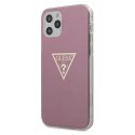 Guess GUHCP12MPCUMPTPI iPhone 12/12 Pro 6,1" różowy/pink hardcase Metallic Collection