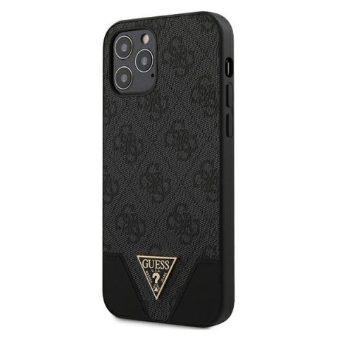 Guess GUHCP12MPU4GHBK iPhone 12/12 Pro 6,1" szary/grey hardcase 4G Triangle Collection