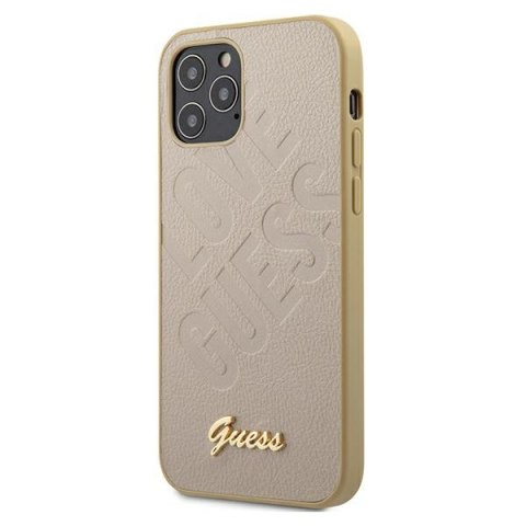 Guess GUHCP12MPUILGLG iPhone 12/12 Pro 6,1" złoty/gold hardcase Iridescent Love Script Gold Logo