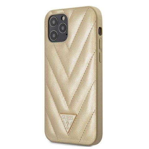 Guess GUHCP12MPUVQTMLBE iPhone 12/12 Pro 6,1" złoty/gold hardcase V-Quilted Collection