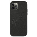 Guess GUHCP12MRSAVSBK iPhone 12/12 Pro 6,1" czarny/black hardcase Saffiano Vintage Script