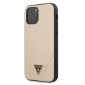 Guess GUHCP12MVSATMLLG iPhone 12/12 Pro 6,1" złoty/light gold hardcase Saffiano