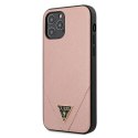 Guess GUHCP12MVSATMLPI iPhone 12/12 Pro 6,1" różowy/pink hardcase Saffiano