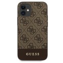 Guess GUHCP12SG4GLBR iPhone 12 mini 5,4" brązowy/brown hardcase 4G Stripe Collection