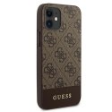 Guess GUHCP12SG4GLBR iPhone 12 mini 5,4" brązowy/brown hardcase 4G Stripe Collection