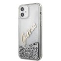 Guess GUHCP12SGLVSSI iPhone 12 mini 5,4" srebrny/silver hardcase Glitter Vintage Script