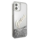 Guess GUHCP12SGLVSSI iPhone 12 mini 5,4" srebrny/silver hardcase Glitter Vintage Script