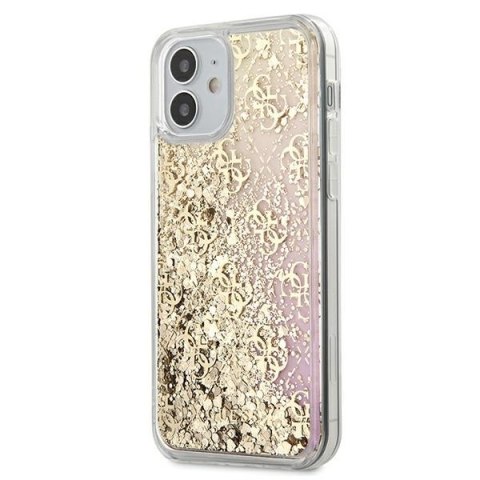 Guess GUHCP12SLG4GGPIGO iPhone 12 mini 5,4" złoty/gold hardcase Gradient Liquid Glitter 4G