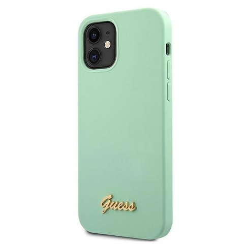 Guess GUHCP12SLSLMGGN iPhone 12 mini 5,4" zielony/green hardcase Metal Logo Script