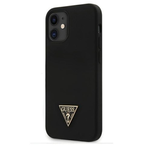 Guess GUHCP12SLSTMBK iPhone 12 mini 5,4" black/czarny hardcase Silicone Triangle Logo