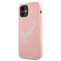 Guess GUHCP12SLSVSPG iPhone 12 mini 5,4" różowo zielony/green pink hardcase Silicone Vintage