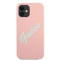 Guess GUHCP12SLSVSPG iPhone 12 mini 5,4" różowo zielony/green pink hardcase Silicone Vintage