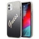 Guess GUHCP12SPCUGLSBK iPhone 12 mini 5,4" czarny/black hardcase Glitter Gradient Script