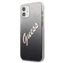 Guess GUHCP12SPCUGLSBK iPhone 12 mini 5,4" czarny/black hardcase Glitter Gradient Script