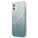 Guess GUHCP12SPCUGLSBL iPhone 12 mini 5,4" niebieski/blue hardcase Glitter Gradient Script