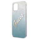 Guess GUHCP12SPCUGLSBL iPhone 12 mini 5,4" niebieski/blue hardcase Glitter Gradient Script