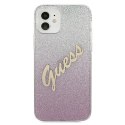 Guess GUHCP12SPCUGLSPI iPhone 12 mini 5,4" różowy/pink hardcase Glitter Gradient Script