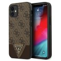 Guess GUHCP12SPU4GHBR iPhone 12 mini 5,4" brązowy/brown hardcase 4G Triangle Collection