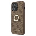 Guess GUHCP13L4GMRBR iPhone 13 Pro / 13 6,1" brązowy/brown hardcase 4G with ring stand