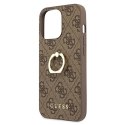 Guess GUHCP13L4GMRBR iPhone 13 Pro / 13 6,1" brązowy/brown hardcase 4G with ring stand