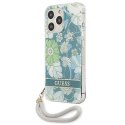 Guess GUHCP13LHFLSN iPhone 13 Pro / 13 6,1" zielony/green hardcase Flower Strap