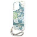 Guess GUHCP13LHFLSN iPhone 13 Pro / 13 6,1" zielony/green hardcase Flower Strap