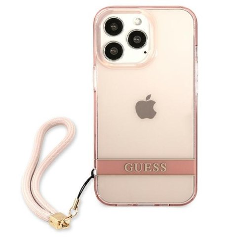 Guess GUHCP13LHTSGSP iPhone 13 Pro / 13 6,1" różowy/pink hardcase Translucent Stap