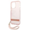 Guess GUHCP13LHTSGSP iPhone 13 Pro / 13 6,1" różowy/pink hardcase Translucent Stap