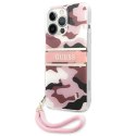 Guess GUHCP13LKCABPI iPhone 13 Pro / 13 6,1" różowy/pink hardcase Camo Strap Collection