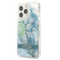 Guess GUHCP13LLFLSN iPhone 13 Pro / 13 6,1" zielony/green hardcase Flower Liquid Glitter