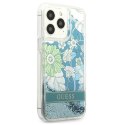 Guess GUHCP13LLFLSN iPhone 13 Pro / 13 6,1" zielony/green hardcase Flower Liquid Glitter