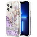 Guess GUHCP13LLFLSU iPhone 13 Pro / 13 6,1" fioletowy/purple hardcase Flower Liquid Glitter