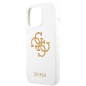 Guess GUHCP13LLS4GGWH iPhone 13 Pro / 13 6,1" biały/white hard case Silicone 4G Logo