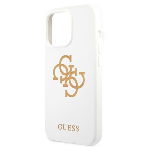 Guess GUHCP13LLS4GGWH iPhone 13 Pro / 13 6,1" biały/white hard case Silicone 4G Logo