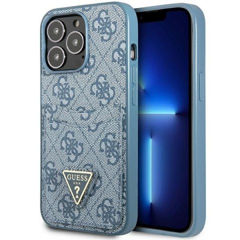 Guess GUHCP13LP4TPB iPhone 13 Pro / 13 6,1" niebieski/blue hardcase 4G Triangle Logo Cardslot