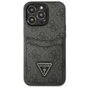 Guess GUHCP13LP4TPK iPhone 13 Pro / 13 6,1" czarny/black hardcase 4G Triangle Logo Cardslot