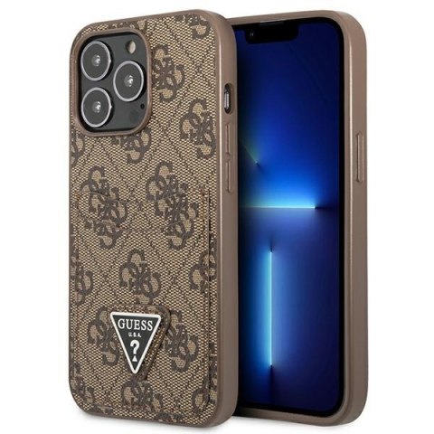 Guess GUHCP13LP4TPW iPhone 13 Pro / 13 6,1" brązowy/brown hardcase 4G Triangle Logo Cardslot