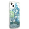 Guess GUHCP13MLFLSN iPhone 13 6,1" zielony/green hardcase Flower Liquid Glitter