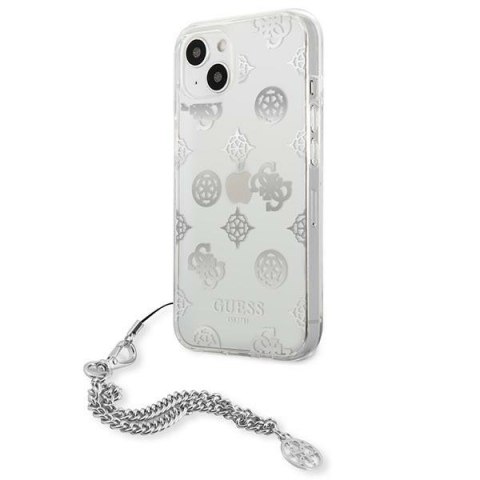 Guess GUHCP13SKSPESI iPhone 13 mini 5,4" srebrny/silver hardcase Peony Chain Collection