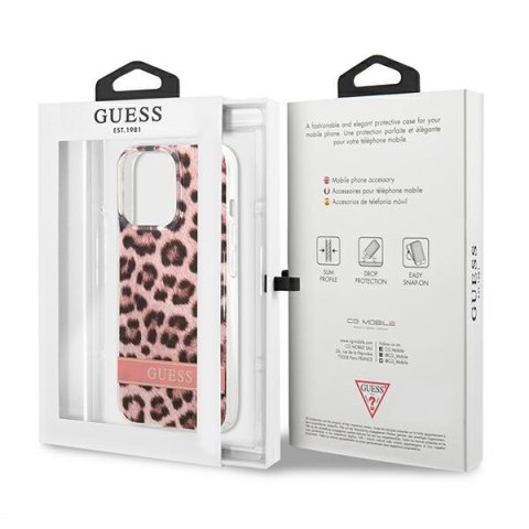 Guess GUHCP13XHSLEOP iPhone 13 Pro Max 6,7" różowy/pink hardcase Leopard