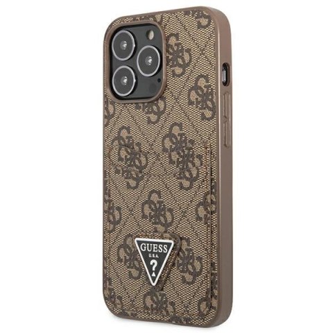 Guess GUHCP13XP4TPW iPhone 13 Pro Max 6,7" brązowy/brown hardcase 4G Triangle Logo Cardslot